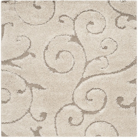 Safavieh Shag Power Loomed Square RugCream & Beige 8 x 8 ft. SG455-1113-8SQ